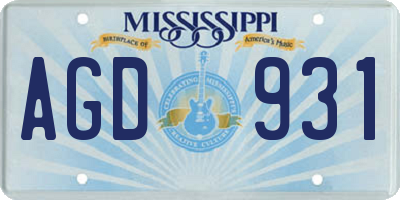 MS license plate AGD931
