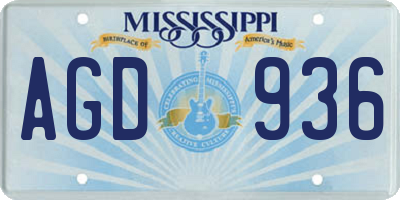 MS license plate AGD936