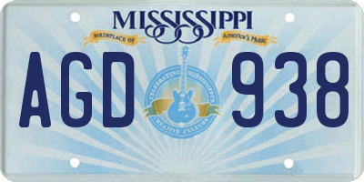 MS license plate AGD938
