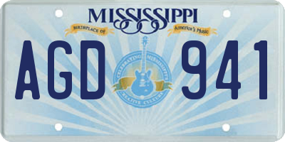 MS license plate AGD941
