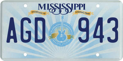 MS license plate AGD943