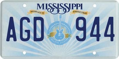 MS license plate AGD944