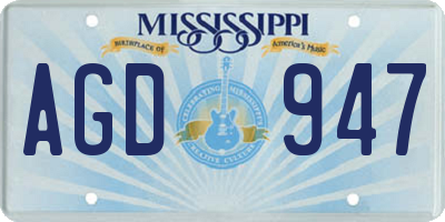 MS license plate AGD947