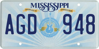 MS license plate AGD948