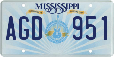 MS license plate AGD951