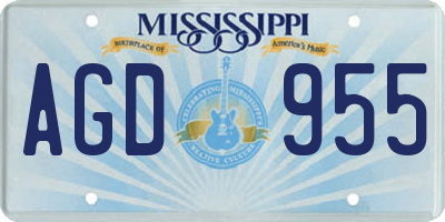 MS license plate AGD955