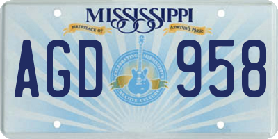 MS license plate AGD958