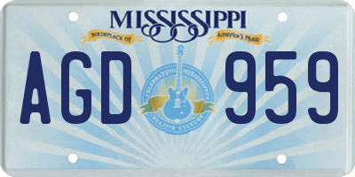 MS license plate AGD959