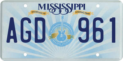 MS license plate AGD961