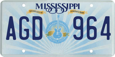 MS license plate AGD964