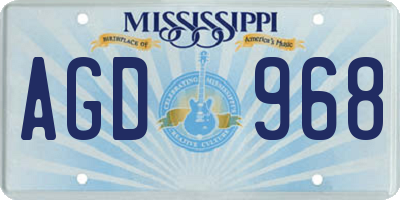 MS license plate AGD968