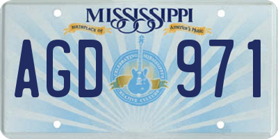 MS license plate AGD971