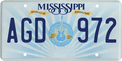 MS license plate AGD972