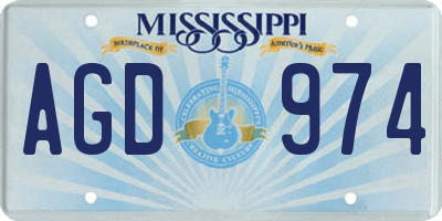 MS license plate AGD974