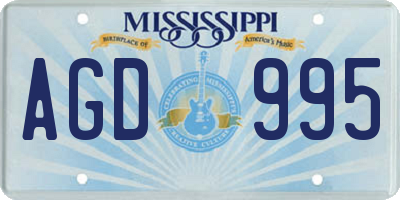 MS license plate AGD995