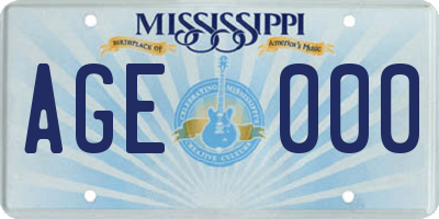 MS license plate AGE000