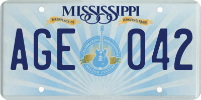 MS license plate AGE042