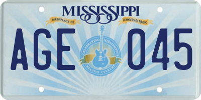 MS license plate AGE045