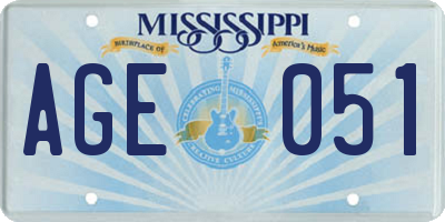 MS license plate AGE051