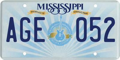 MS license plate AGE052