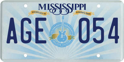 MS license plate AGE054