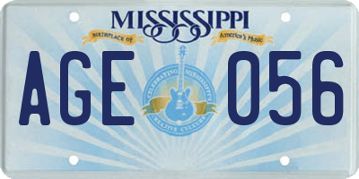 MS license plate AGE056