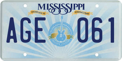 MS license plate AGE061