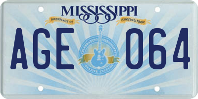 MS license plate AGE064