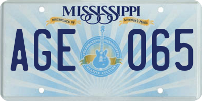 MS license plate AGE065