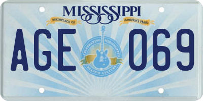 MS license plate AGE069
