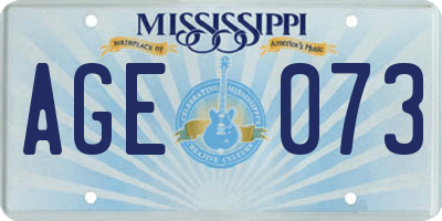 MS license plate AGE073