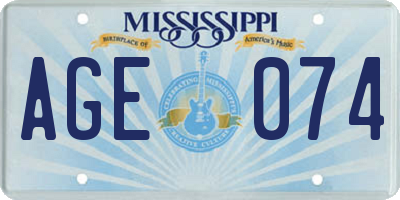 MS license plate AGE074