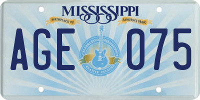 MS license plate AGE075