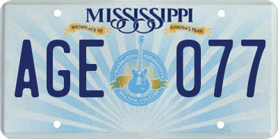 MS license plate AGE077
