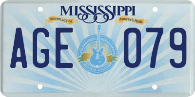 MS license plate AGE079