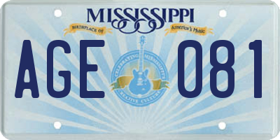 MS license plate AGE081