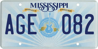 MS license plate AGE082