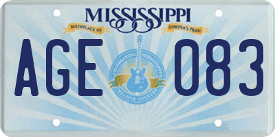 MS license plate AGE083