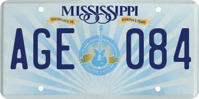 MS license plate AGE084