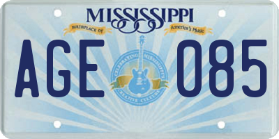 MS license plate AGE085