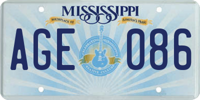MS license plate AGE086