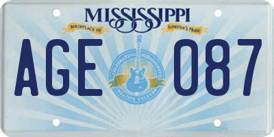 MS license plate AGE087