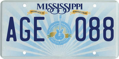 MS license plate AGE088