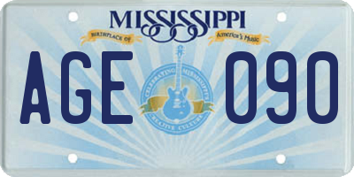 MS license plate AGE090