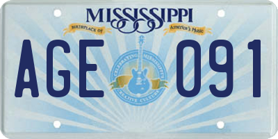 MS license plate AGE091