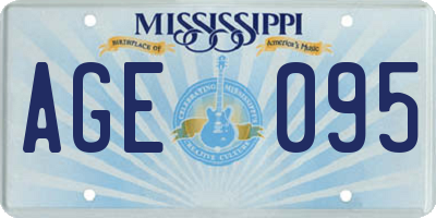 MS license plate AGE095