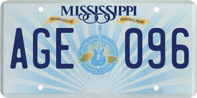 MS license plate AGE096