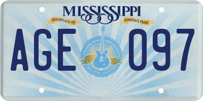 MS license plate AGE097