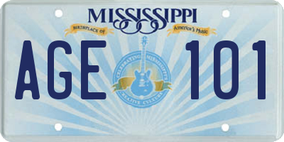 MS license plate AGE101