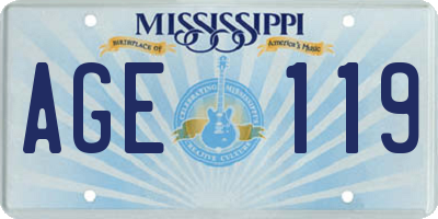 MS license plate AGE119